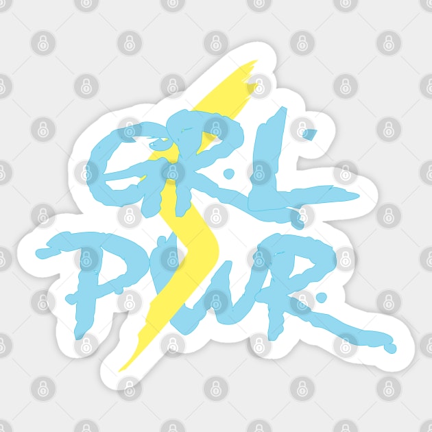 Grl Pwr in Powder Blue Sticker by Stonework Design Studio